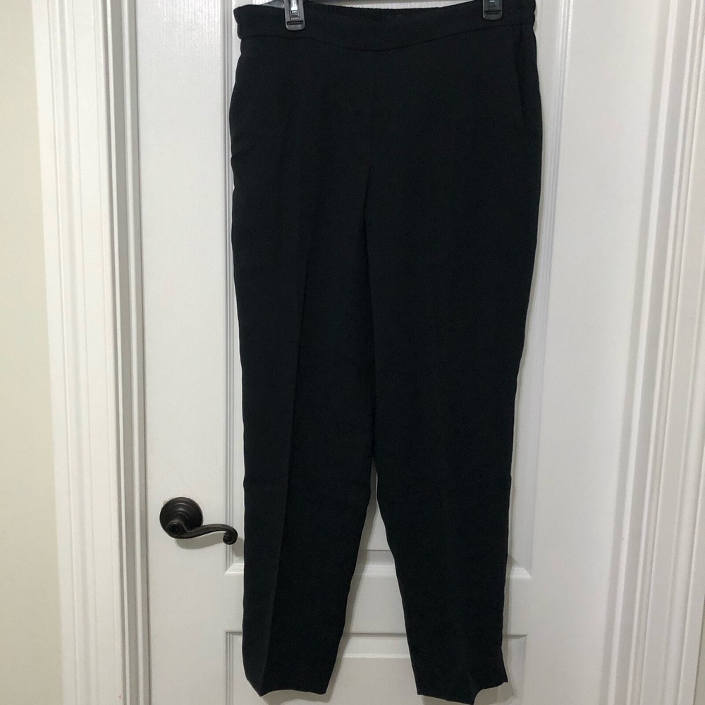 J. Crew Women's Jamie Pants Size 14T Black Straight Leg Classic Pull‎ On NWT